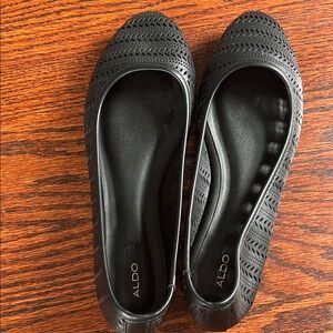 NEW Aldo Black Flats with Textured Design